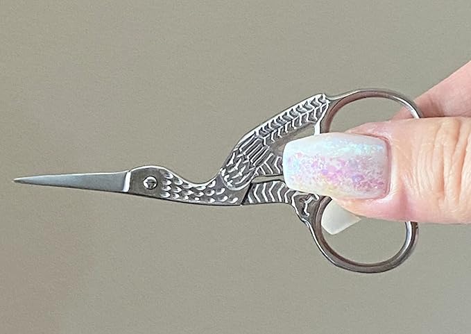 Stainless Steel Professional Embroidery Scissors 3.6” Shears Crane Scissors